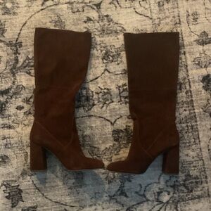 Steve Madden Tall Brown Suede Block Heel Boots